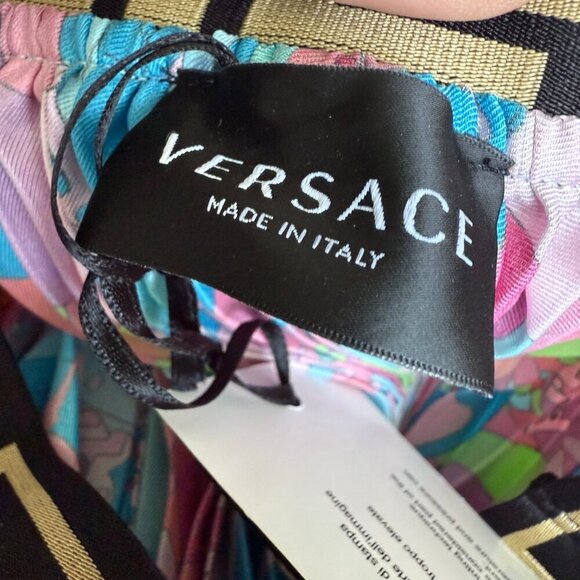 Versace Girls Pleated Skirt, Flowers Greca Twill, Size 5A - Picture 7 of 11